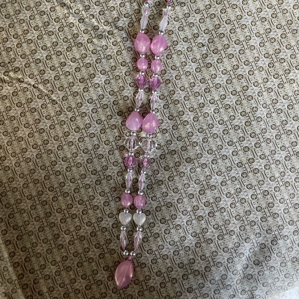 Pink gem necklace